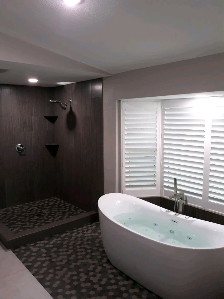 Walk in shower remodel with tile surround